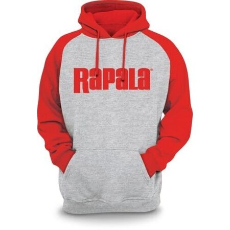 Rapala Hooded Sweatshirt 100 Cotton, GreyRed, L RSH09L